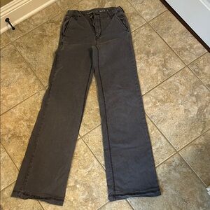 American Eagle Dark Gray Wide Leg Pants 4 X-Long